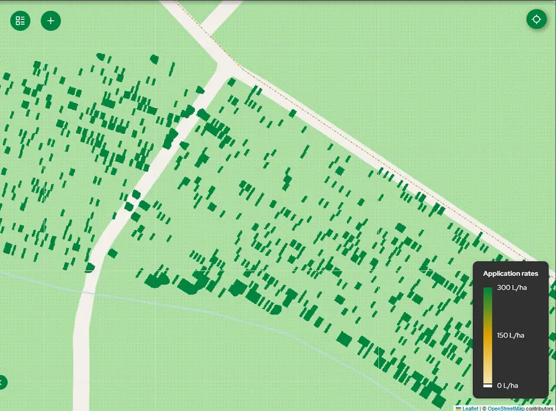 LeapMap - Spot Spray Taskmap in Orchard